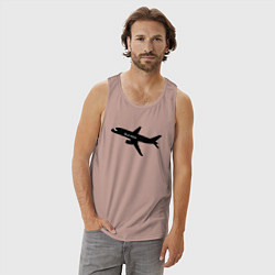 Майка мужская хлопок Superjet-100 черный, цвет: пыльно-розовый — фото 2