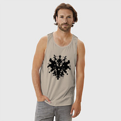 Майка мужская хлопок Тест Роршаха - психоделическая абстракция, цвет: миндальный — фото 2