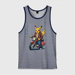 Мужская майка Пикачу на старом мотоцикле