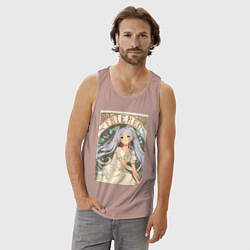 Майка мужская хлопок Провожающая в последний путь Фрирен эльф, цвет: пыльно-розовый — фото 2