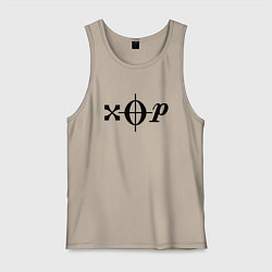 Майка мужская хлопок Хор чёрный, цвет: миндальный