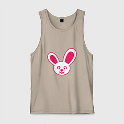 Майка мужская хлопок Токсичный заяц, цвет: миндальный