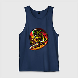 Майка мужская хлопок Космический скейтер, цвет: тёмно-синий