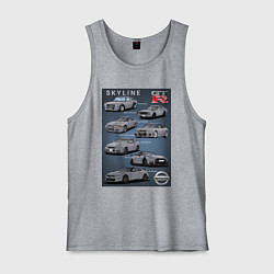 Майка мужская хлопок Skyline GTR, цвет: меланж