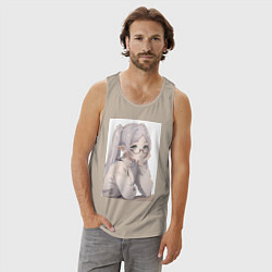 Майка мужская хлопок Провожающая в последний путь Фрирен, цвет: миндальный — фото 2