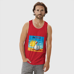 Майка мужская хлопок Авгусьт, цвет: красный — фото 2