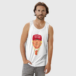 Майка мужская хлопок Trump - America, цвет: белый — фото 2