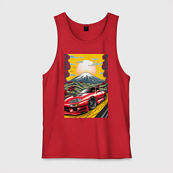 Майка мужская хлопок Toyota Supra jdm автомобиль, цвет: красный