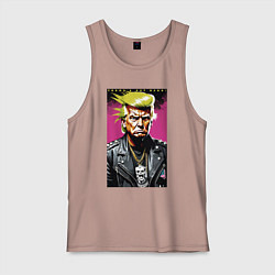 Майка мужская хлопок Trumps not dead - motto, цвет: пыльно-розовый