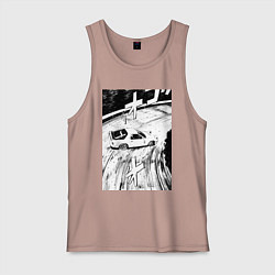 Майка мужская хлопок Mazda RX-7 гоночный стиль, цвет: пыльно-розовый