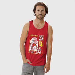 Майка мужская хлопок Haikyuu!! Хаику Волейбол Бокуто сова, цвет: красный — фото 2