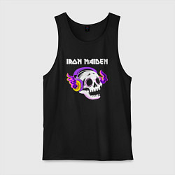 Мужская майка Iron Maiden - неоновый череп