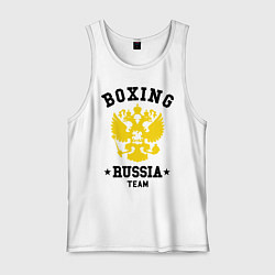 Майка мужская хлопок Boxing Russia Team, цвет: белый