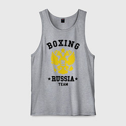 Майка мужская хлопок Boxing Russia Team, цвет: меланж