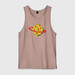 Майка мужская хлопок Пицца Сатурн, цвет: пыльно-розовый