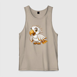 Майка мужская хлопок Белый попугай, цвет: миндальный