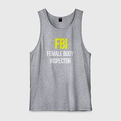 Майка мужская хлопок FBI white text, цвет: меланж