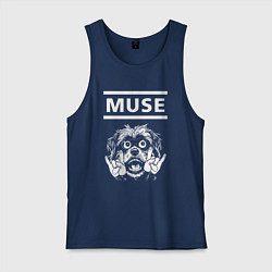 Майка мужская хлопок Muse rock dog, цвет: тёмно-синий