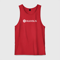 Майка мужская хлопок Deadlock white logo, цвет: красный