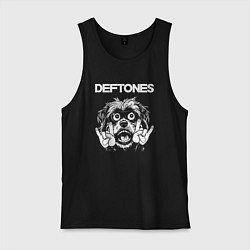 Майка мужская хлопок Deftones rock dog, цвет: черный