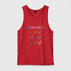 Майка мужская хлопок FREEDUROV и самолетики, цвет: красный