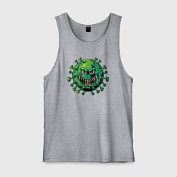 Майка мужская хлопок Вирус злодей, цвет: меланж