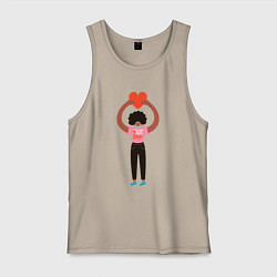 Майка мужская хлопок Просто любить, цвет: миндальный