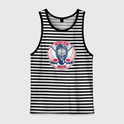 Майка мужская хлопок Hockey club amateur, цвет: черная тельняшка