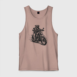 Мужская майка Ротвейлер байкер на мотоцикле чоппере