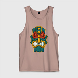 Майка мужская хлопок African tiki, цвет: пыльно-розовый