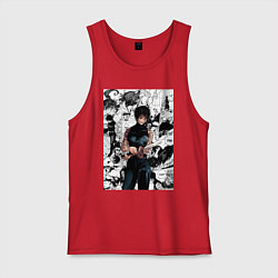 Майка мужская хлопок Магическая битва Маки Дзэнин коллаж, цвет: красный