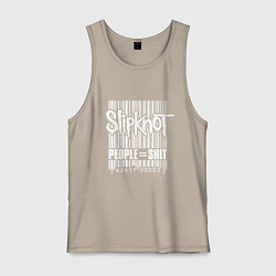 Майка мужская хлопок Slipknot - people shit, цвет: миндальный