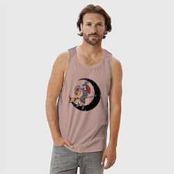 Майка мужская хлопок Ведьмочка с тыквой, цвет: пыльно-розовый — фото 2