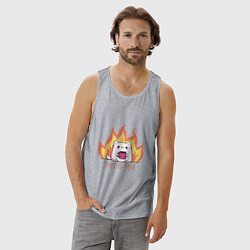 Майка мужская хлопок Котик в порядке, цвет: меланж — фото 2