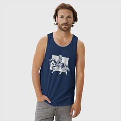 Майка мужская хлопок Леди ковбой, цвет: тёмно-синий — фото 2