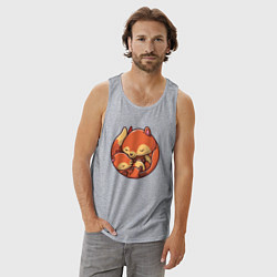 Майка мужская хлопок Fox family, цвет: меланж — фото 2