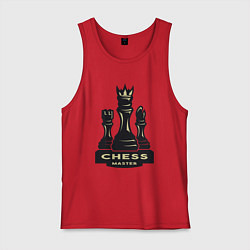 Майка мужская хлопок Chess master, цвет: красный