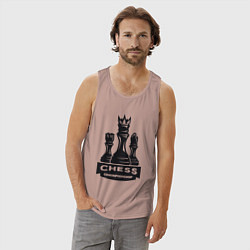 Майка мужская хлопок Chess championship, цвет: пыльно-розовый — фото 2