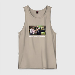 Майка мужская хлопок The Office - company party, цвет: миндальный