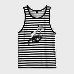 Майка мужская хлопок Космический чай, цвет: черная тельняшка