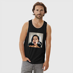 Майка мужская хлопок Sasha Gray love big angel, цвет: черный — фото 2