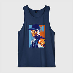 Майка мужская хлопок 50 cent rapper, цвет: тёмно-синий