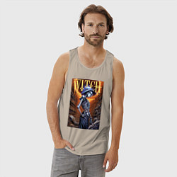 Майка мужская хлопок Костлявая ведьма - хэллоуин, цвет: миндальный — фото 2