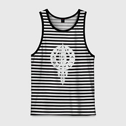 Майка мужская хлопок Rocket, цвет: черная тельняшка