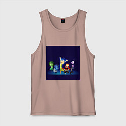 Майка мужская хлопок Все эмоции персонажи мультфильм головоломка, цвет: пыльно-розовый