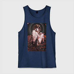 Майка мужская хлопок Геншин Ху Тао, цвет: тёмно-синий