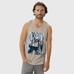 Майка мужская хлопок Геншин Шэнь Хэ, цвет: миндальный — фото 2