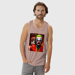 Майка мужская хлопок Joker and Minecraft - collaboration, цвет: пыльно-розовый — фото 2