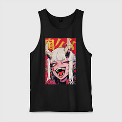 Майка мужская хлопок Демоница улыбается, цвет: черный