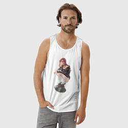 Майка мужская хлопок Момо Аясэ НЛО, цвет: белый — фото 2